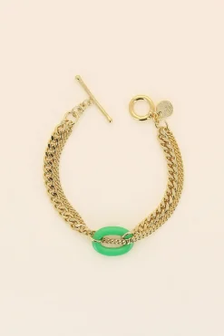 Philippe Audibert Bracelet Irma Enamel Dore Vert Discount
