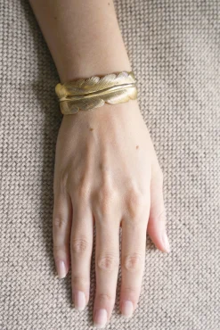 Philippe Audibert Bracelet Plume Dore Discount