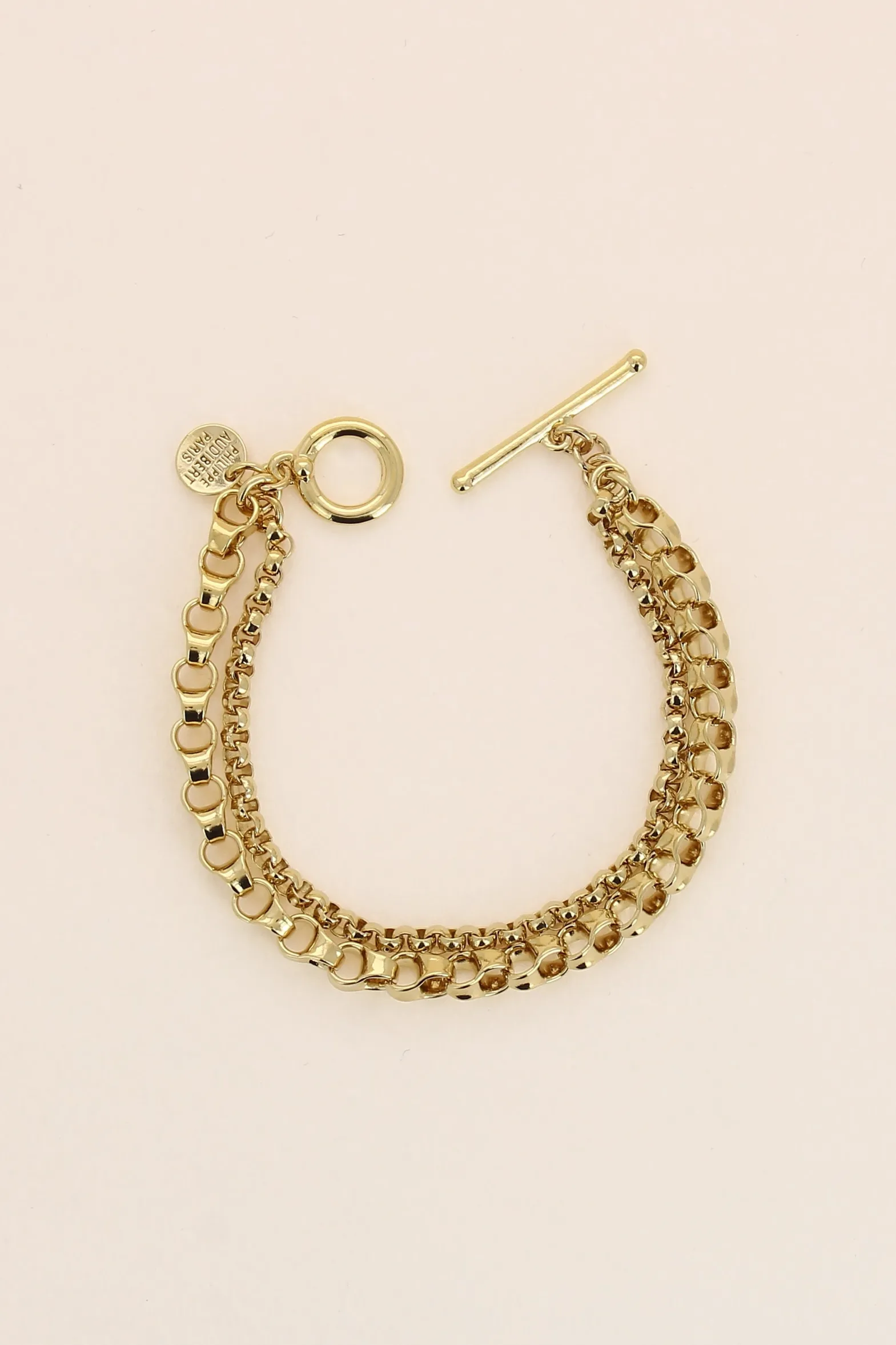 Philippe Audibert Bracelet Virgil Double Dore Clearance