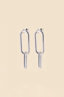 Philippe Audibert Earrings Double Oval Argente New