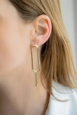 Philippe Audibert Earrings Double Oval Gm Dore Flash Sale