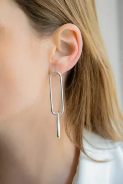Philippe Audibert Earrings Double Oval Gm Argente Best Sale