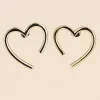 Philippe Audibert Earrings Heart Gold Plated Flash Sale