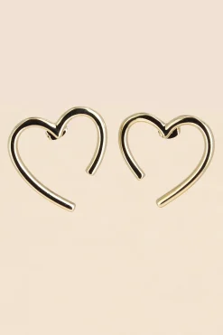Philippe Audibert Earrings Heart Gold Plated Flash Sale