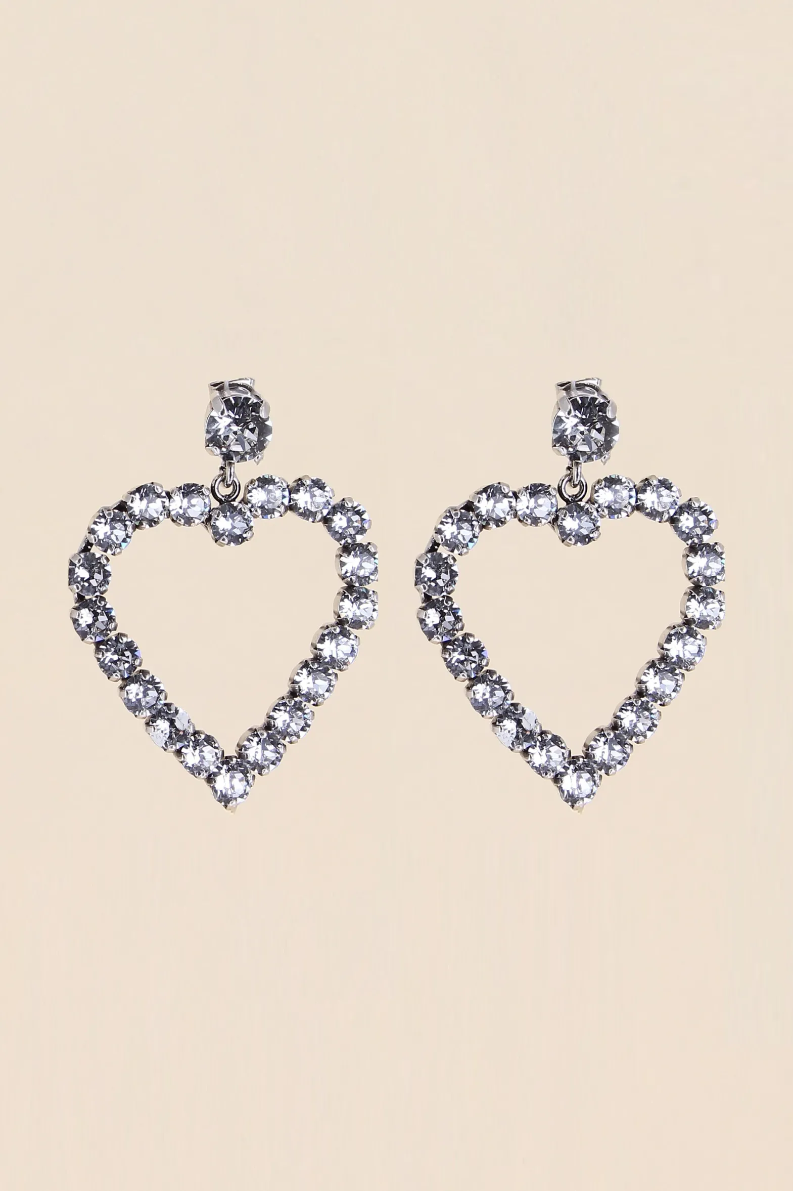 Philippe Audibert Earrings Heart Strass Clearance