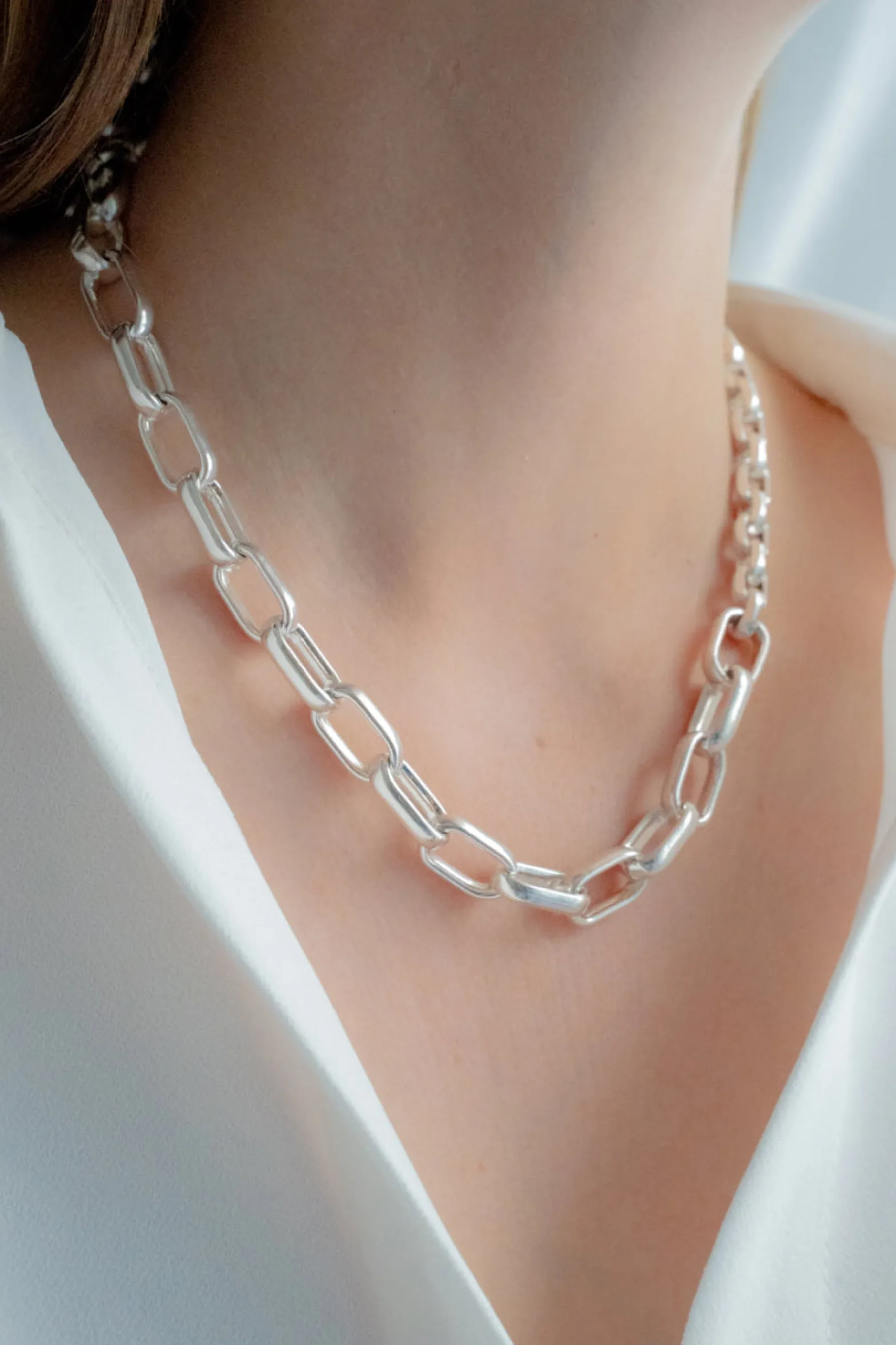 Philippe Audibert Necklace Chain Double Peran Argente Outlet