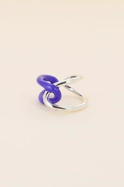 Philippe Audibert Ring Rick Enamel Argente-Violet Discount