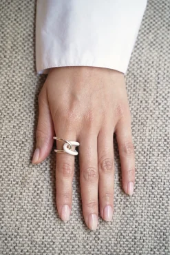 Philippe Audibert Ring Rick Enamel Argente-Blanc Store